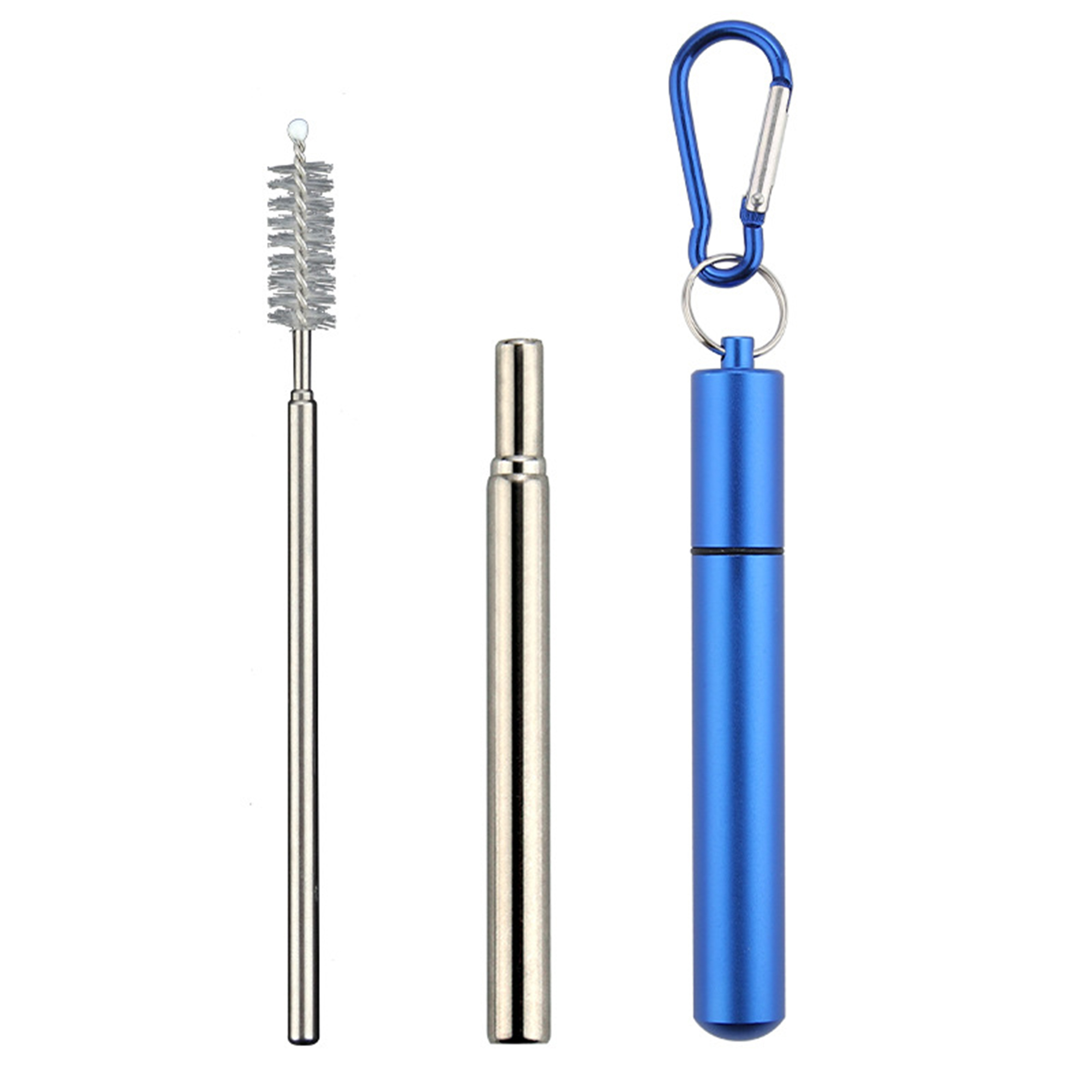 Portable Reusable Folding Metal Straw Set 7