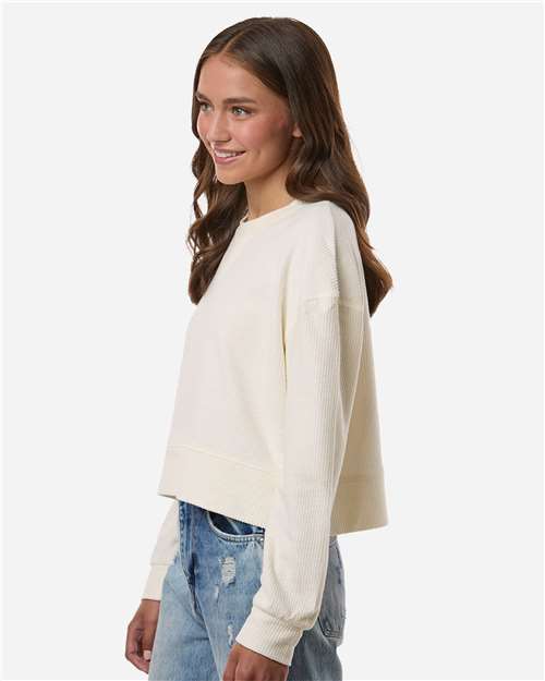 Women's Ribbed Knit Cropped Boxy Crew - BW5102 29