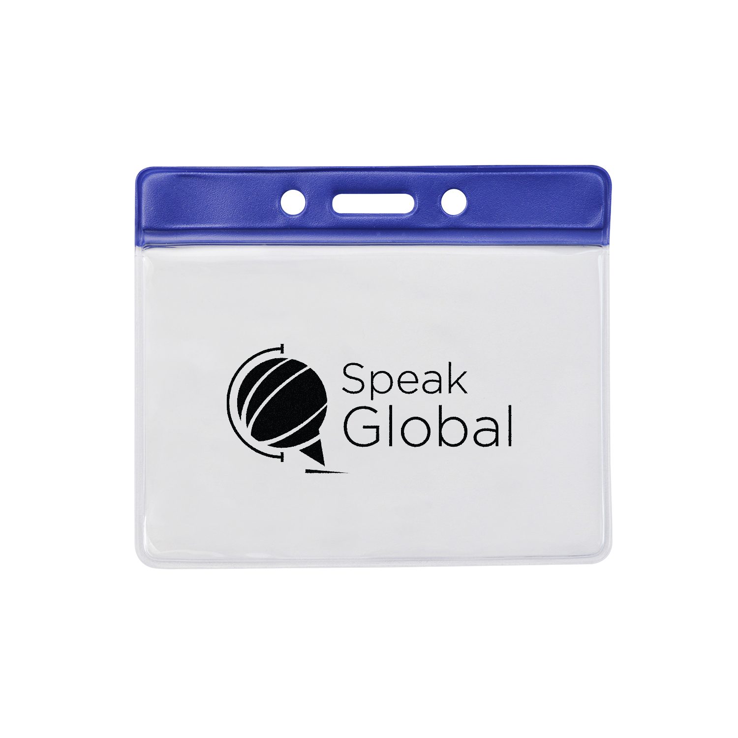 3.69" W x 3.25" H - Horizontal Color Bar Vinyl Badge Holder (1 Color Imprint) 2