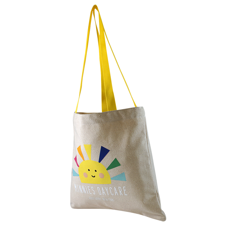 Flat Cotton Tote, with Poly Handles, Nylon Liner, custom tote bag with logo imprint 5