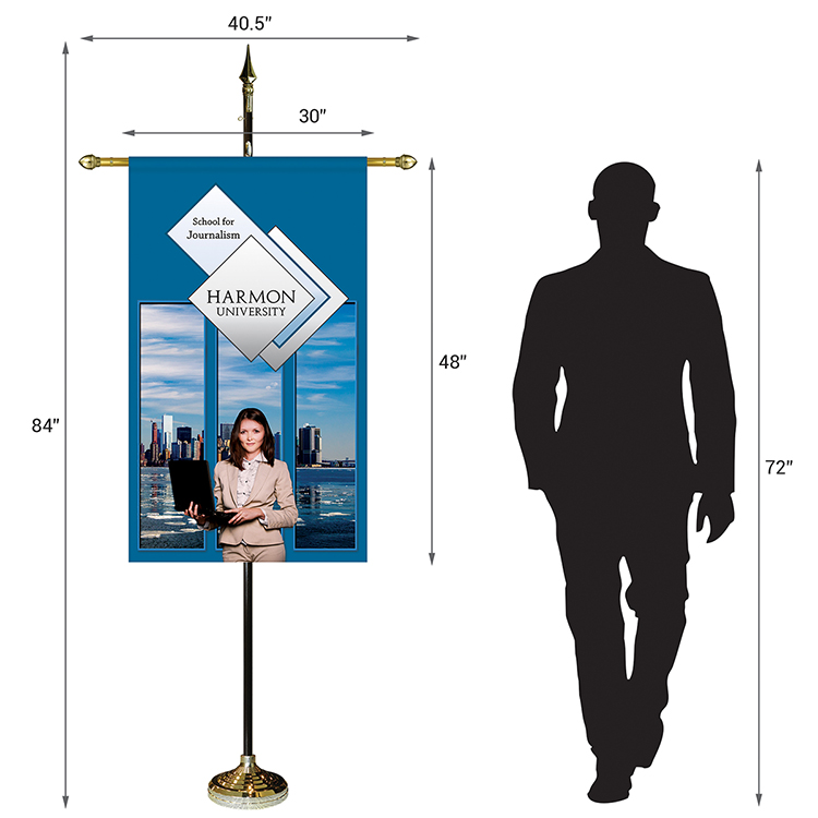 30" x 48" Premium Gonfalon 7' Kit / Straight Cut 9