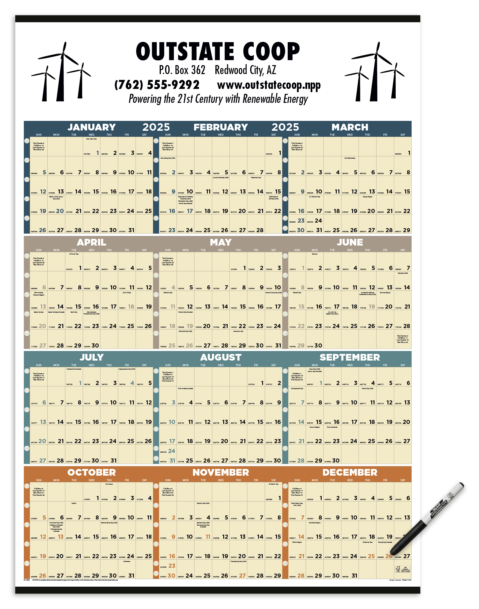 Triumph® Calendars Time Management Span-A-Year (Laminated w/Marker) Calendar 4