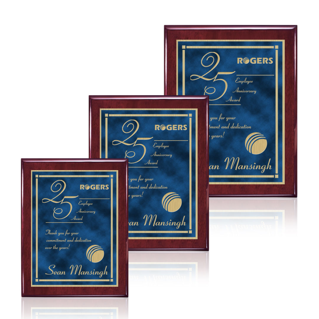 Oakleigh/Contempo Plaque - Rosewood/Blue 1