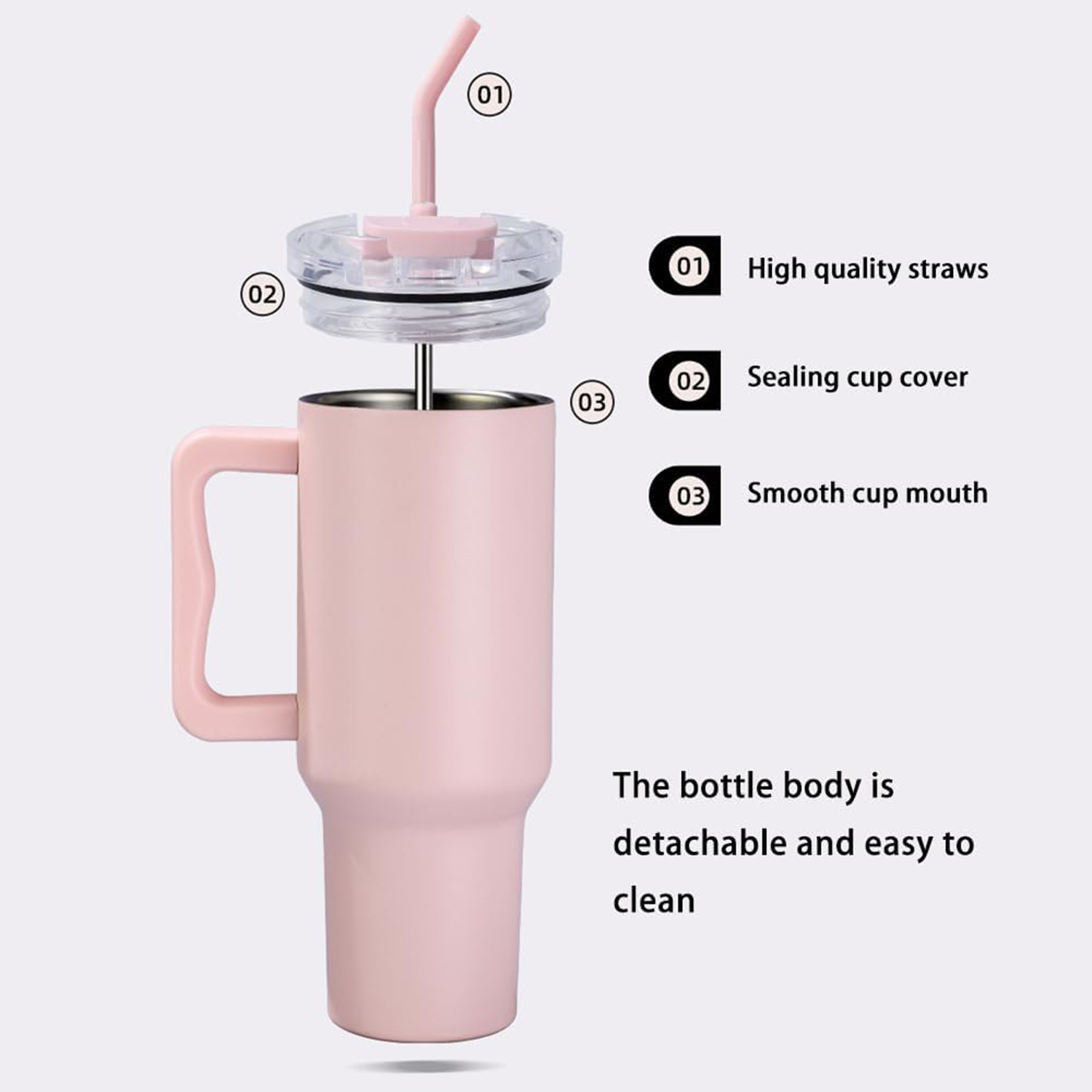 40Oz Stainless Steel Tumblers With Handle 6