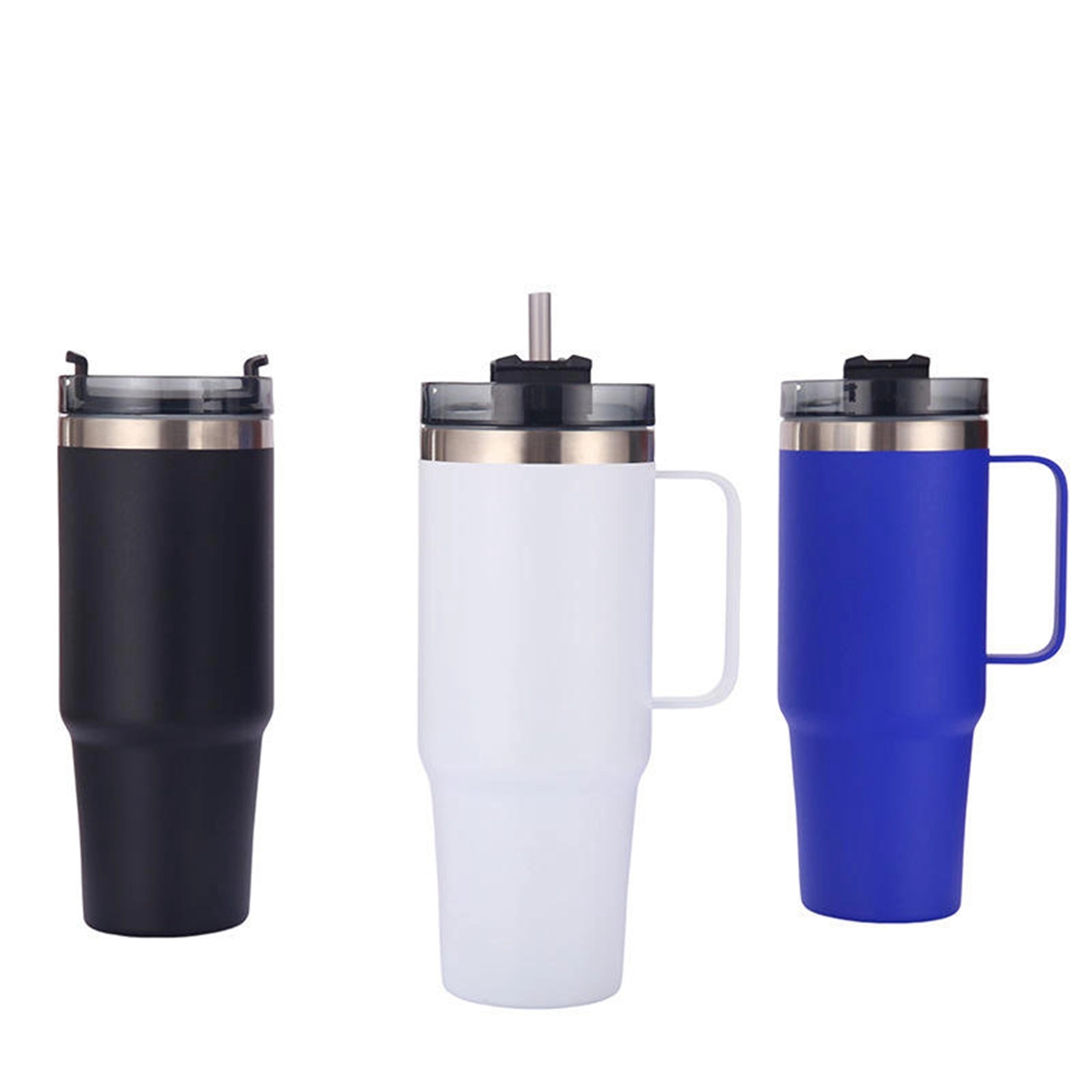 30 Oz. Double Wall Vacuum Mug with Handle & Straw 6