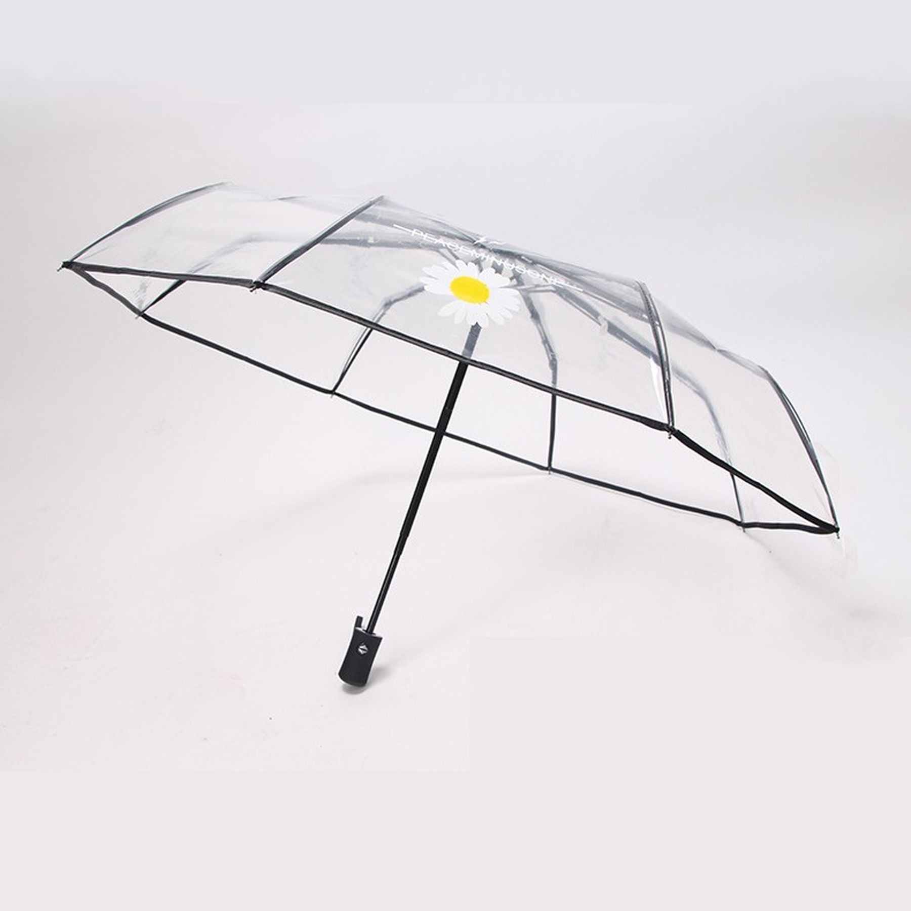 Tri-Fold Automatic Open Stick Event Transparent Umbrella