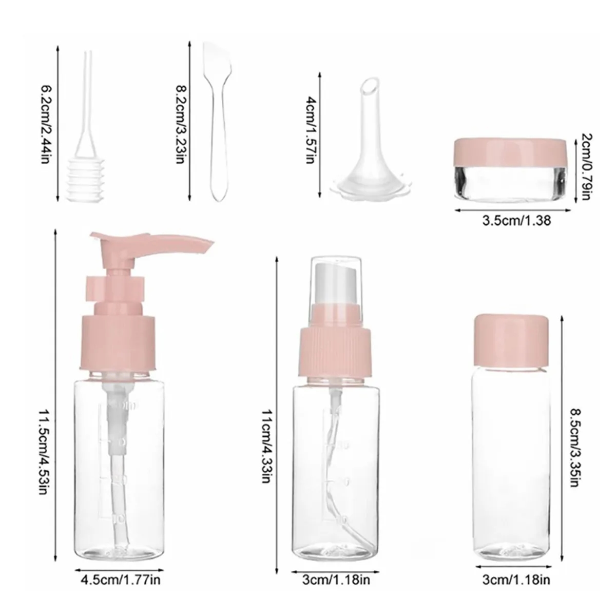 11 Pack Leak Proof Portable Empty Plastic Travel Bottles Kit 3