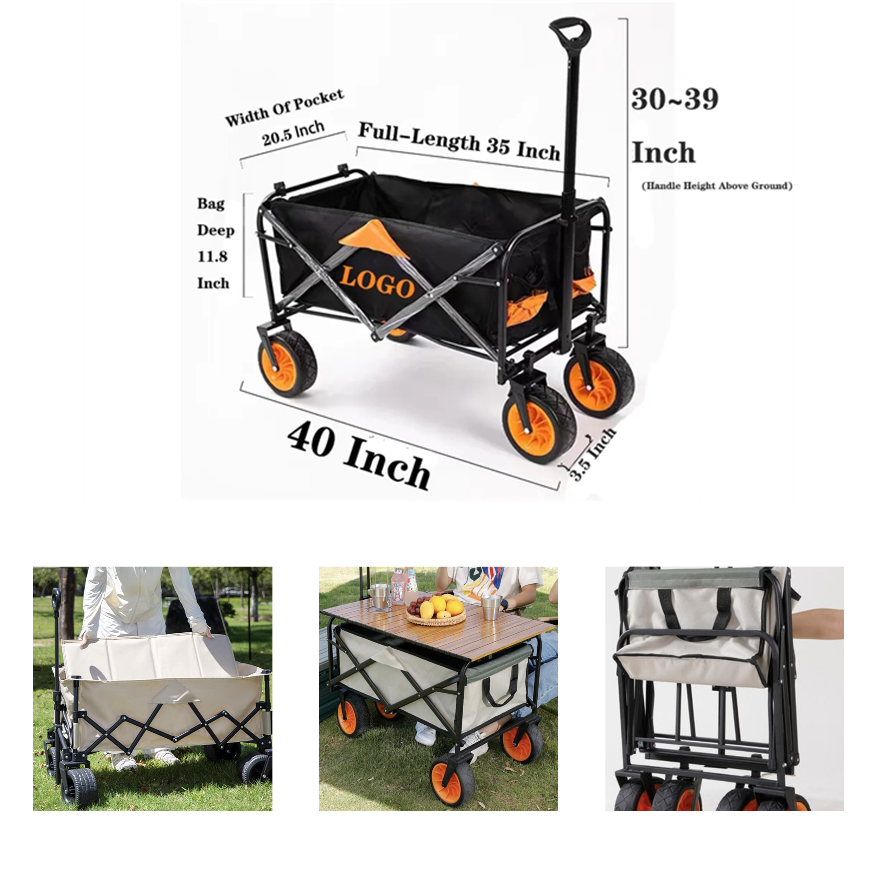 High - capacity Outdoor Camping Collapsible Carts 2