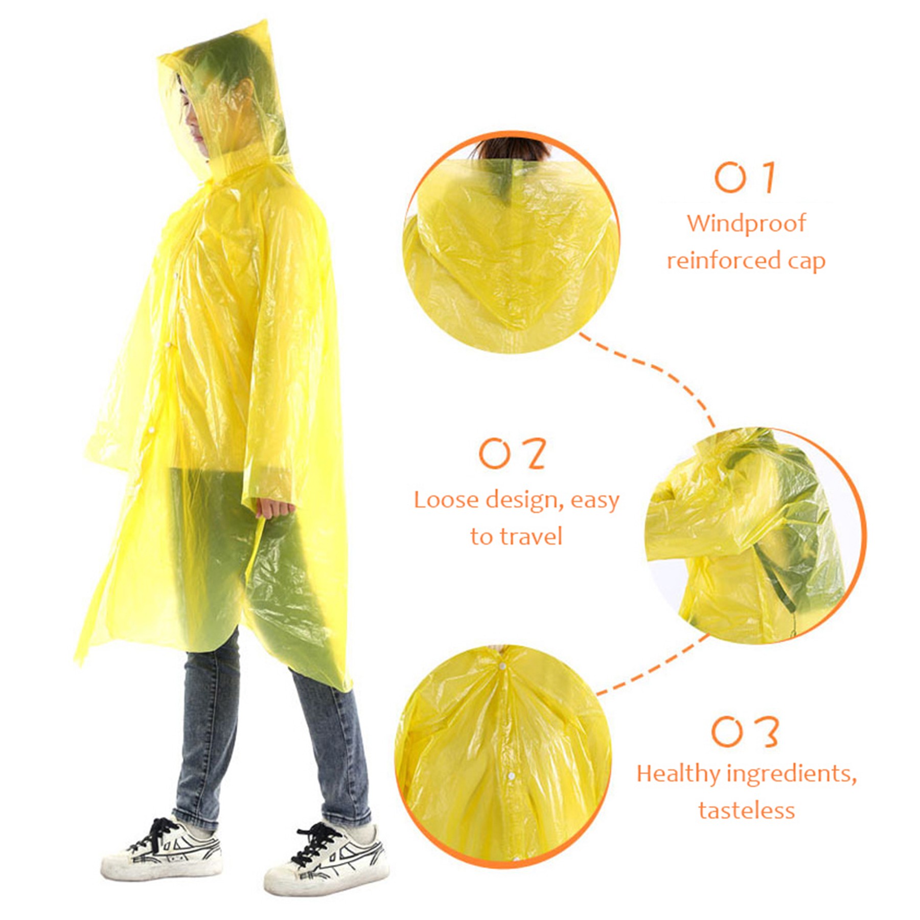 Portable Disposable Raincoat With Keychain 2