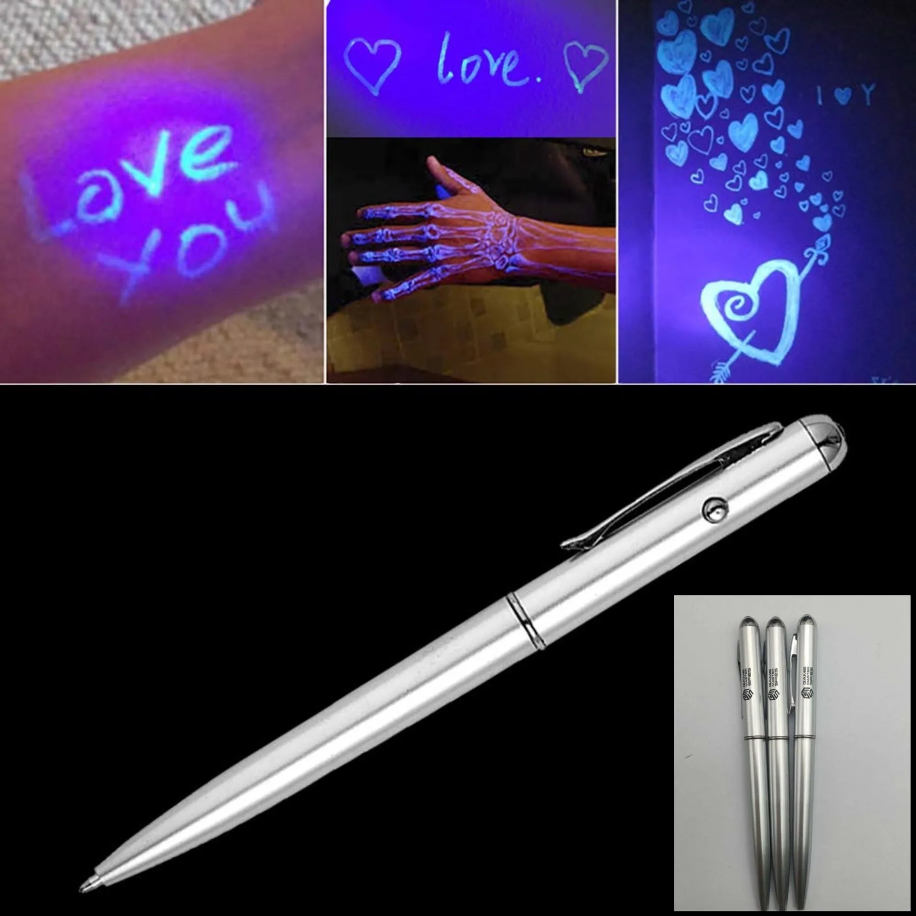 Invisible Ink Pen with UV Led Light 2