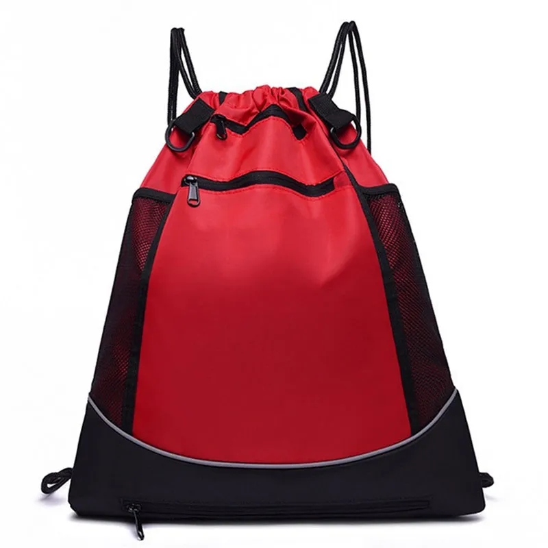 Portable Drawstring Basketball Mesh Backpack Bag 6