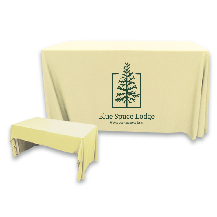 4 ft. x 30 in. 3 Sided PolyKnit Table Cover (One Color Logo) 16