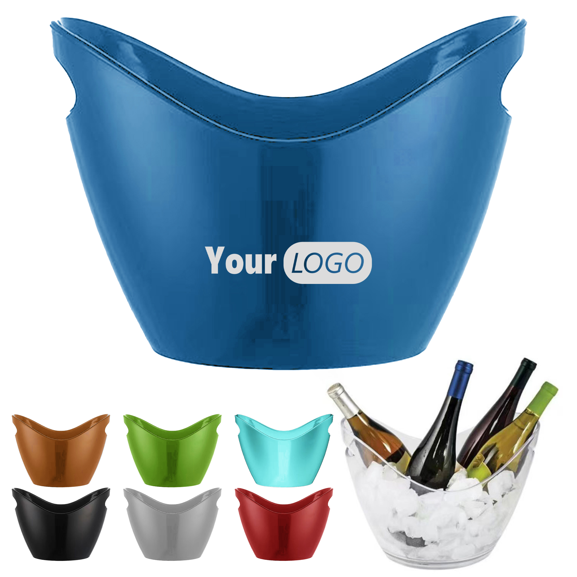 Acrylic Plastic Custom Clear Ice Wine Bucket 5