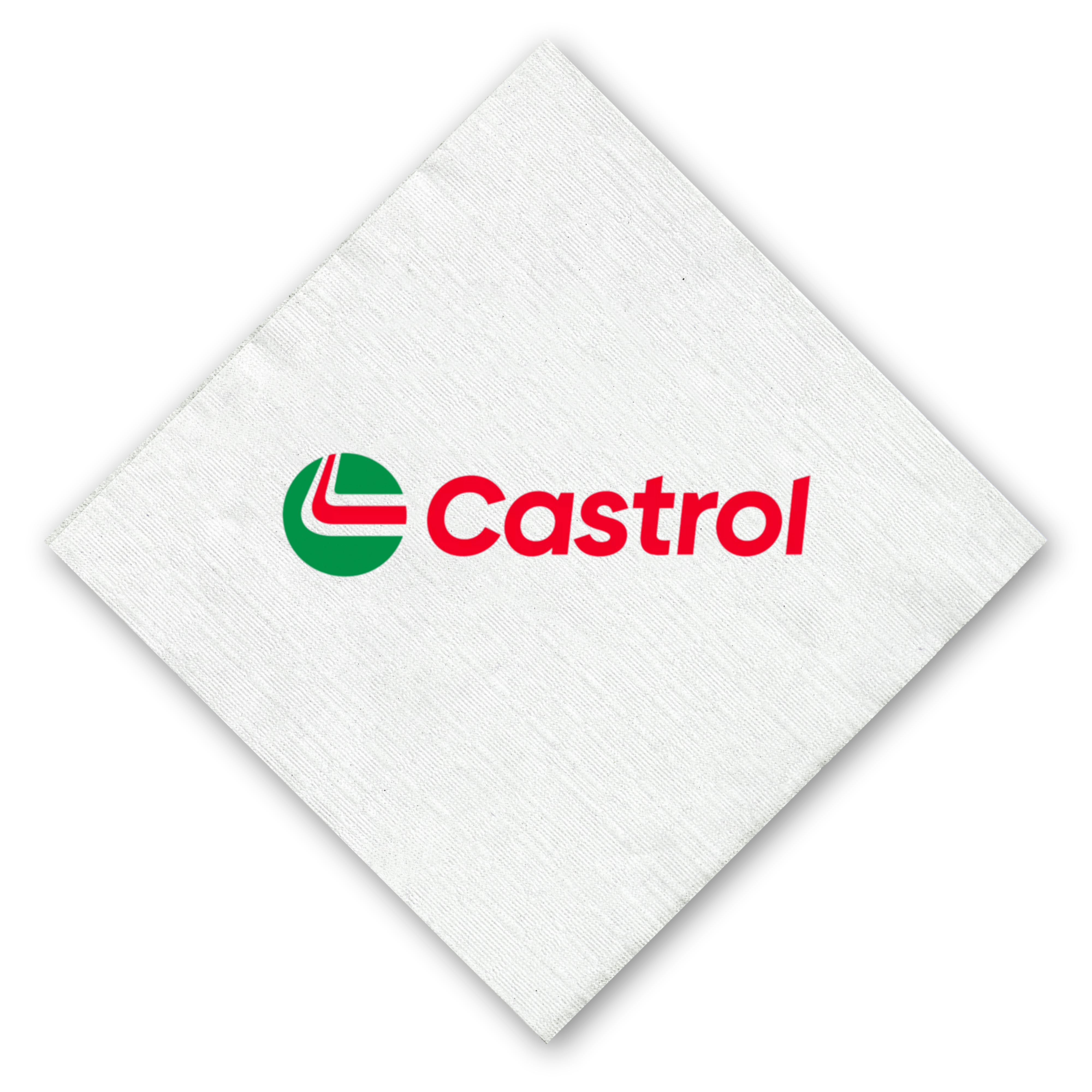 Foil Stamped 1-Ply White Beverage Napkin, Linen Embossed