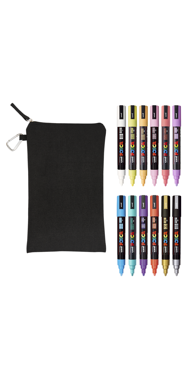 POSCA 12 Piece Soft Marker Set with Bag 13