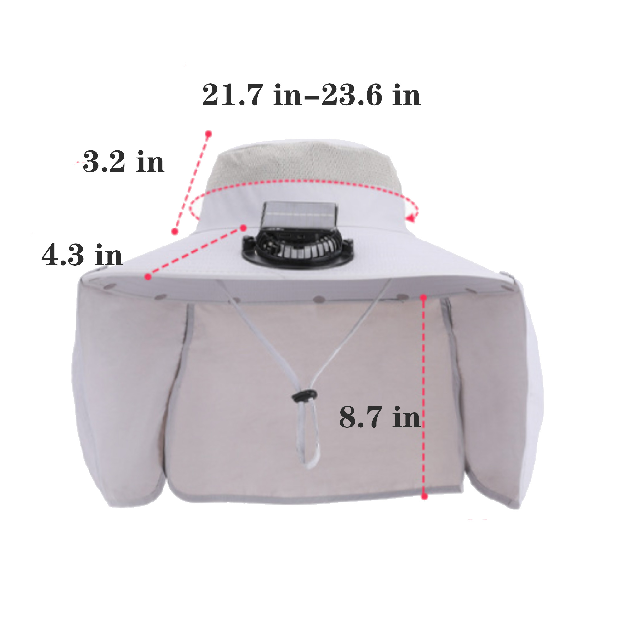 Solar Fan Hat With Neck Cover 4