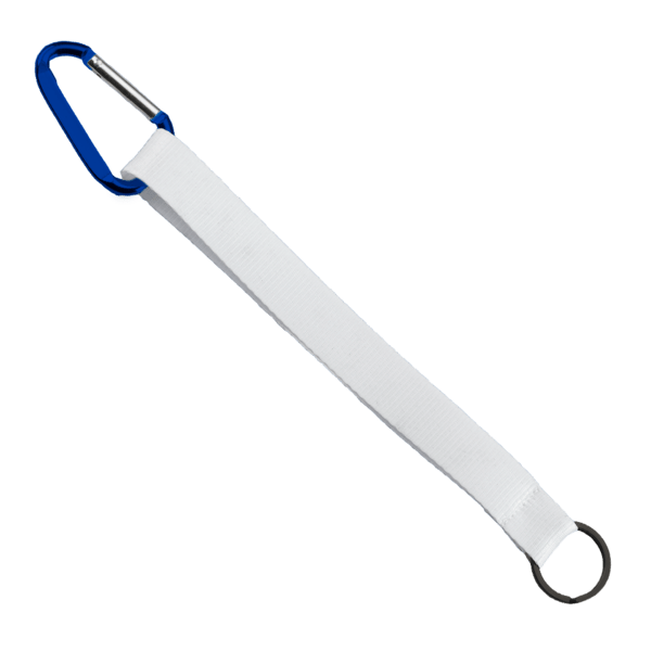 3/4" Sewn Polyester Keychain with Metal Split-Ring and Carabiner 16