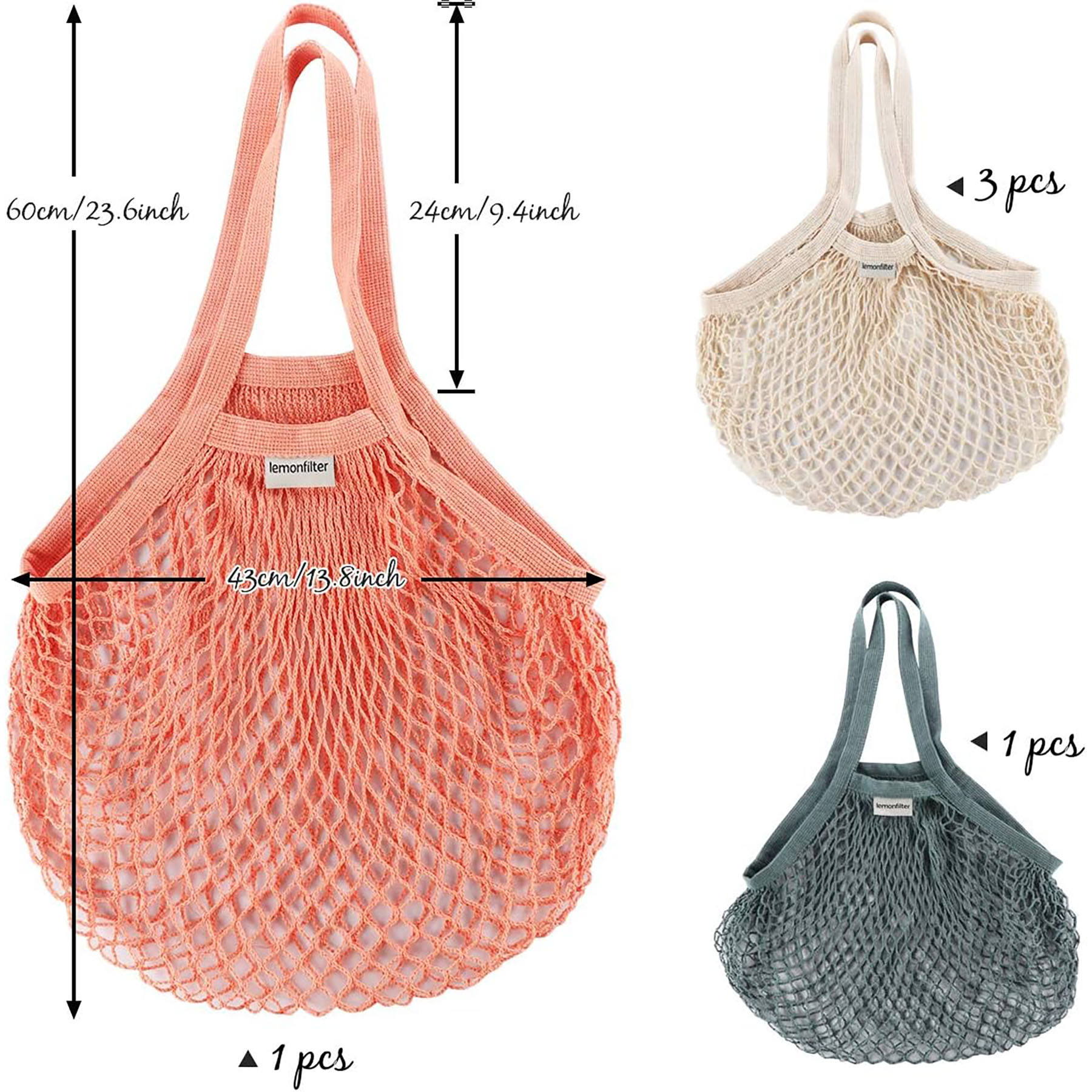 Reusable Mesh Washable Cotton Rope Shopping Bag 4