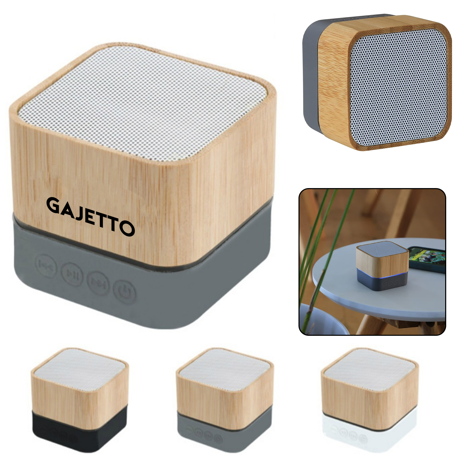 Two Tone Bluetooth Speaker - Bamboo 2