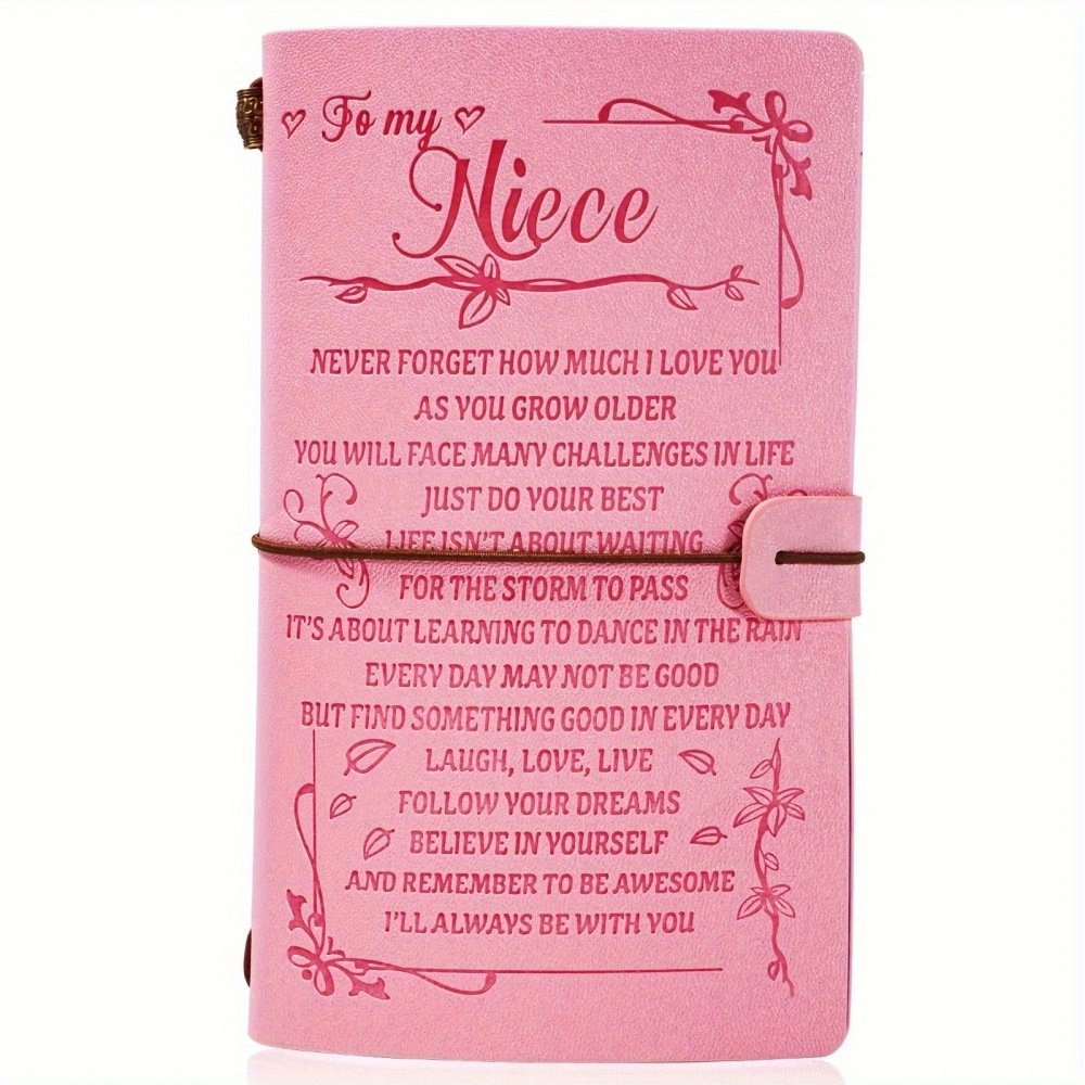 PU leather pink card slot journal book 1