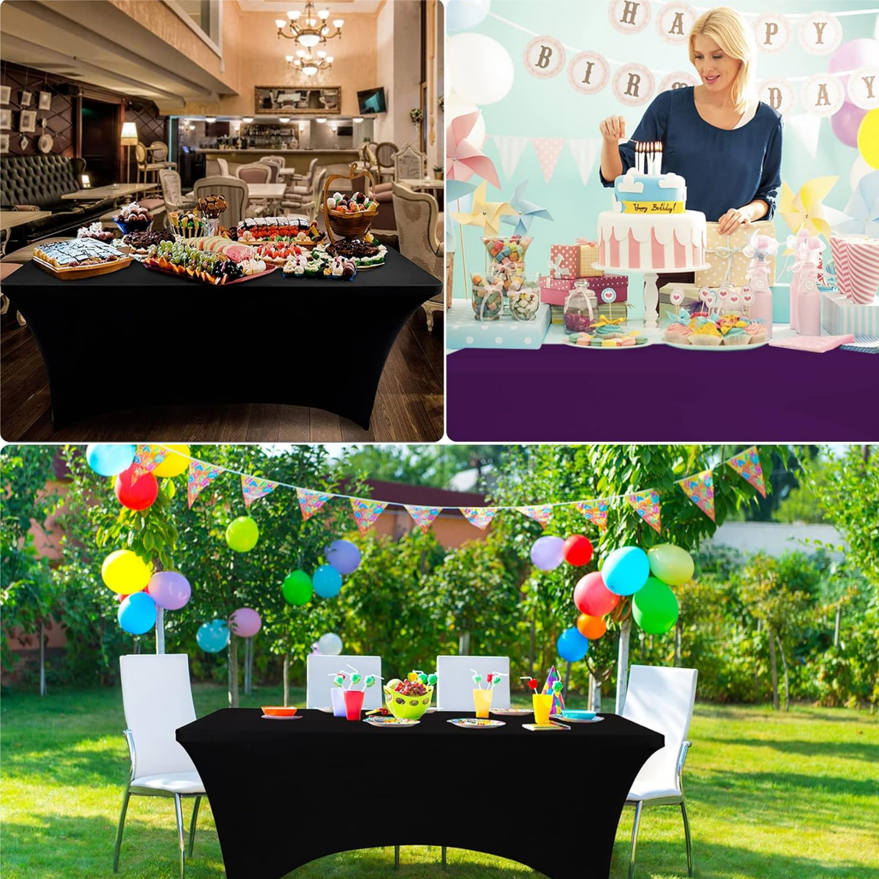 Spandex Tablecloth Table Covers for 6 Foot Tables 3