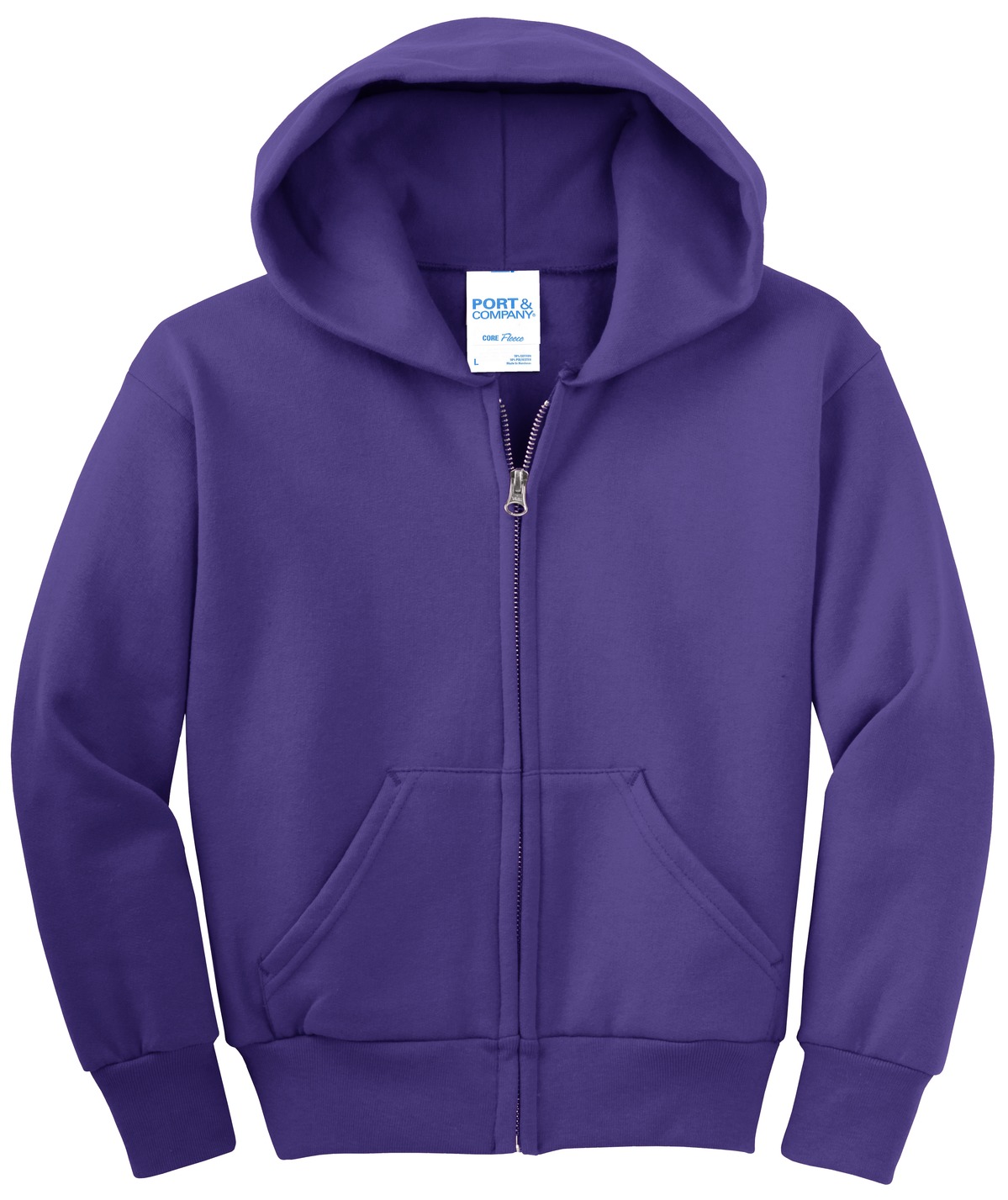 Port & Company® Youth Core Fleece Full-Zip Hooded Sweatshirt 16
