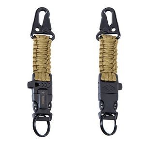 Versatile Rope Key Chain With Whistle And Flint 2