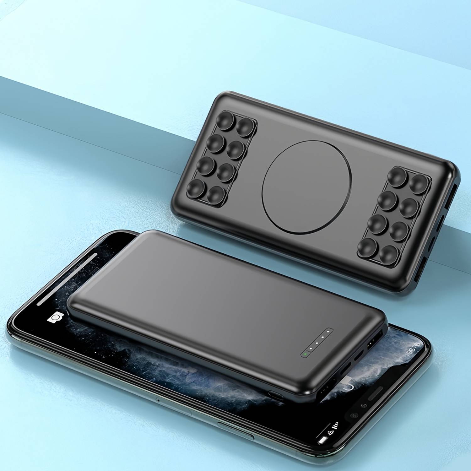Portable 20000 mAh Suction Cup Wireless Power Bank 3
