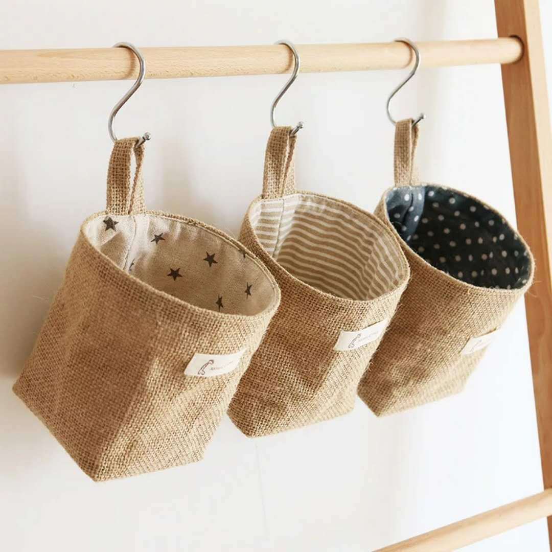 Cotton and linen storage hanging bag 2