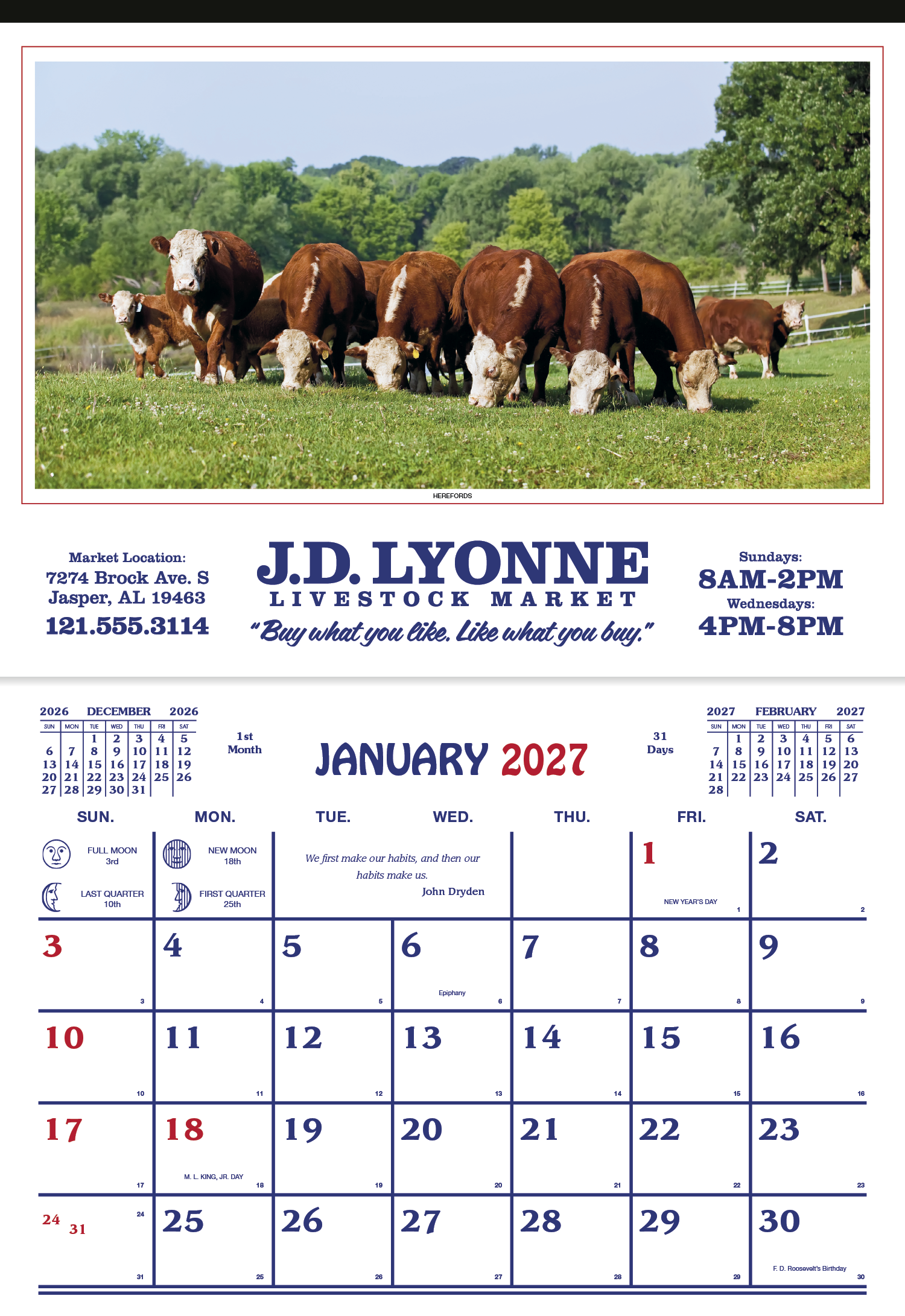 Skinner & Kennedy® Farm Calendar 56