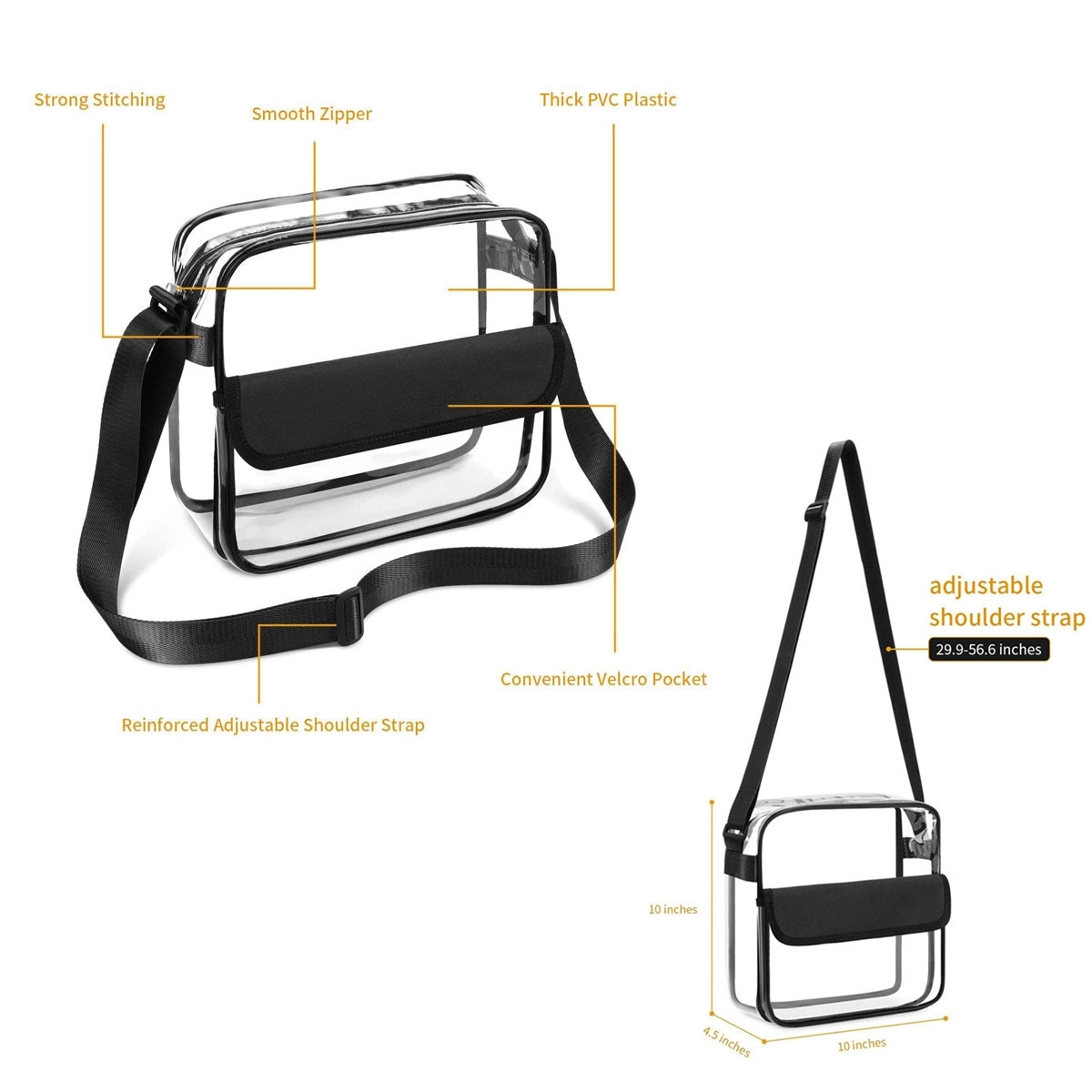 Clear Purse Stadium Approved Crossbody Concert Bag 4