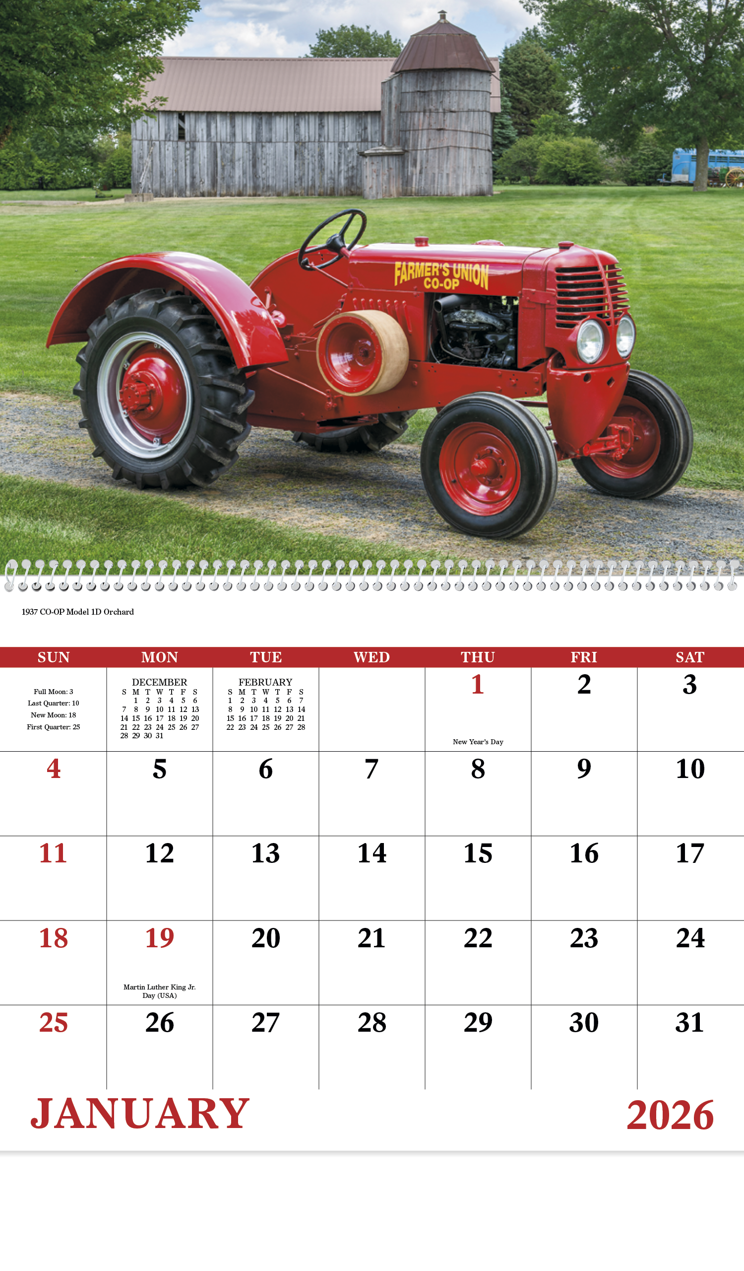 Good Value™ Classic Tractor - Spiral Calendar 10