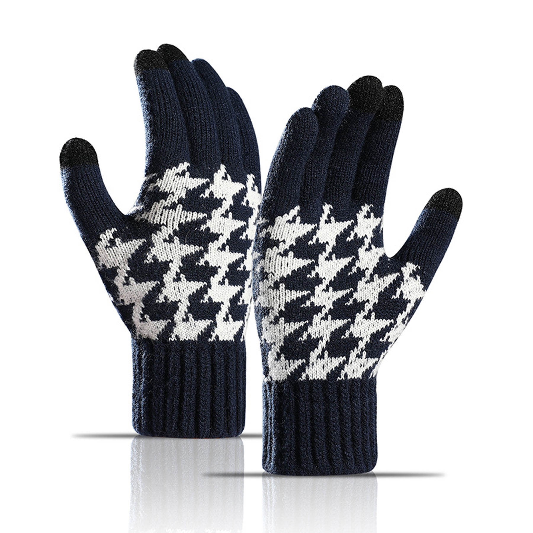 Knitted Woolen Touchscreen Thickened Gloves 1