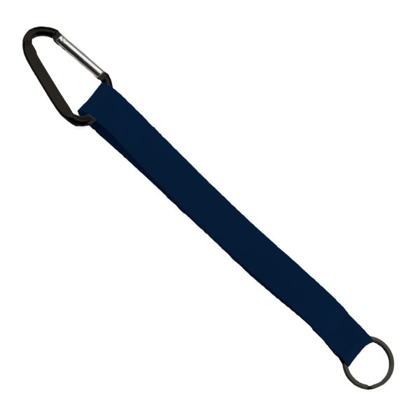 3/4" Sewn Polyester Keychain with Metal Split-Ring and Carabiner 225
