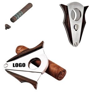 Elegant Cigar Cutter With Wooden Panel And Double Blades 6