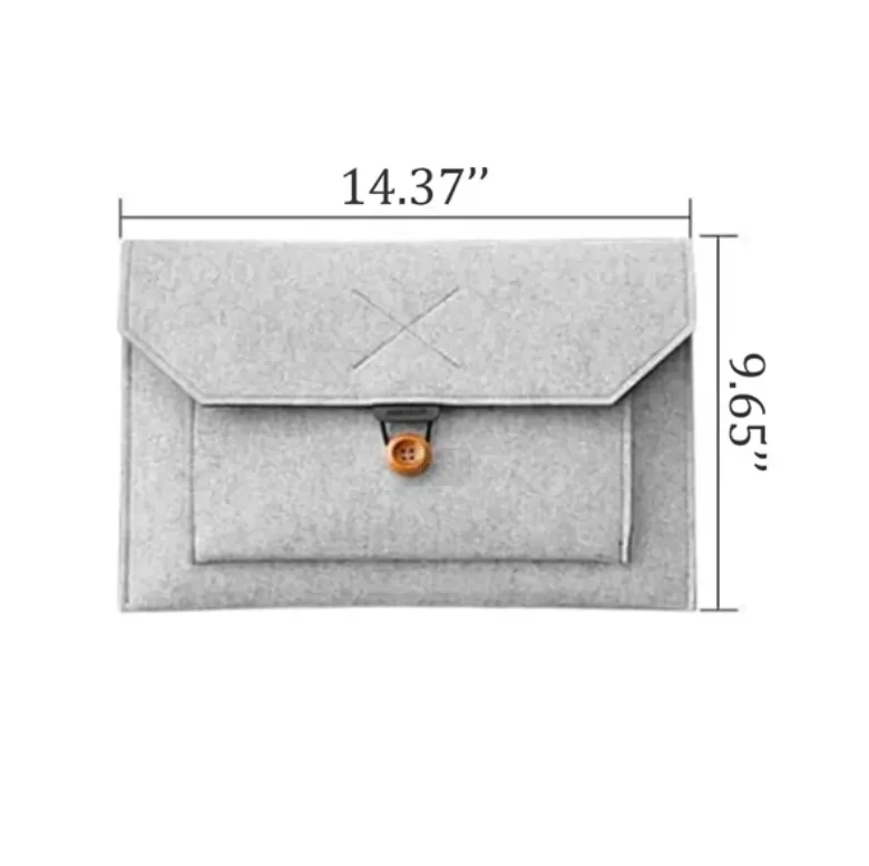 13 Inch Custom Logo Felt Laptop Sleeve with Pockets Lightweight Durable Case 3
