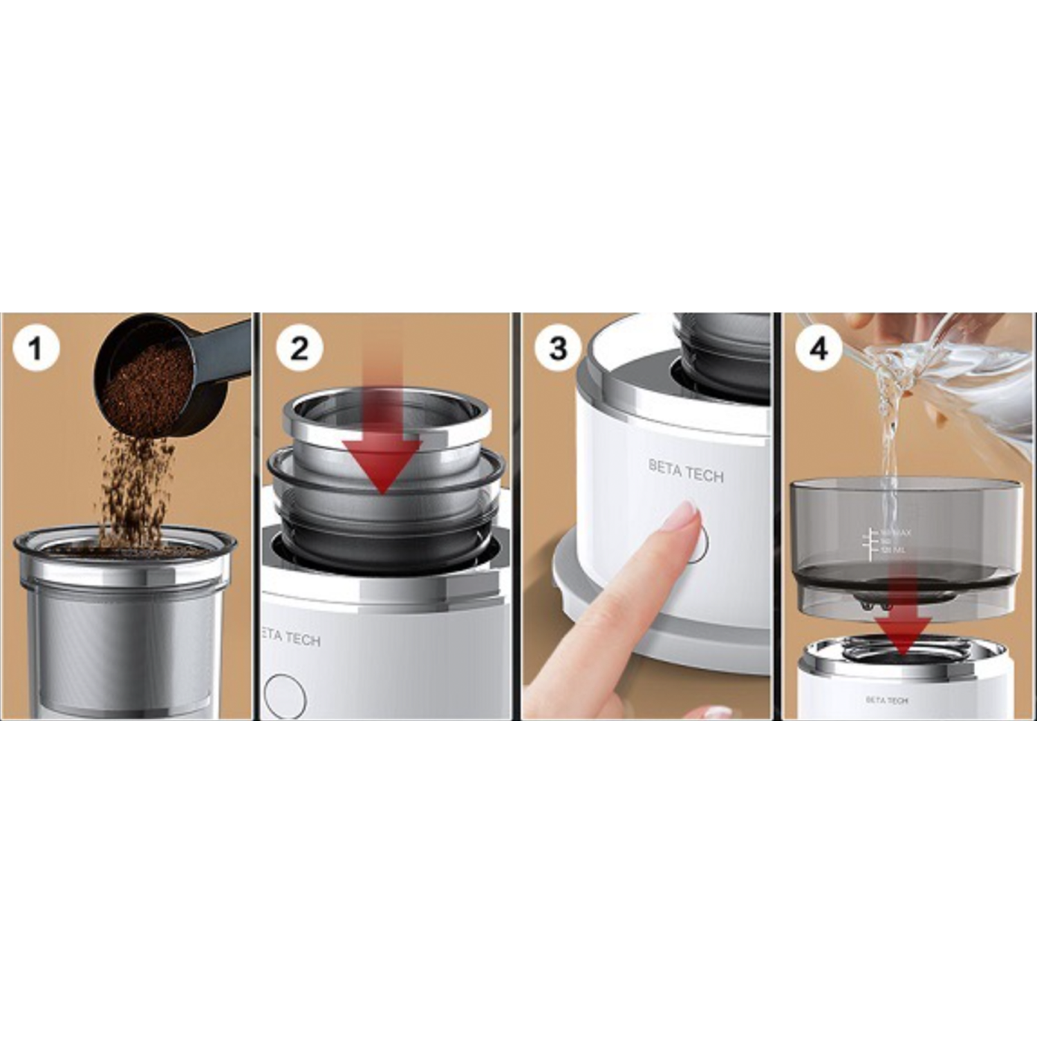 Pour Over Coffee Maker with Glass Water Cup and Flitter 4