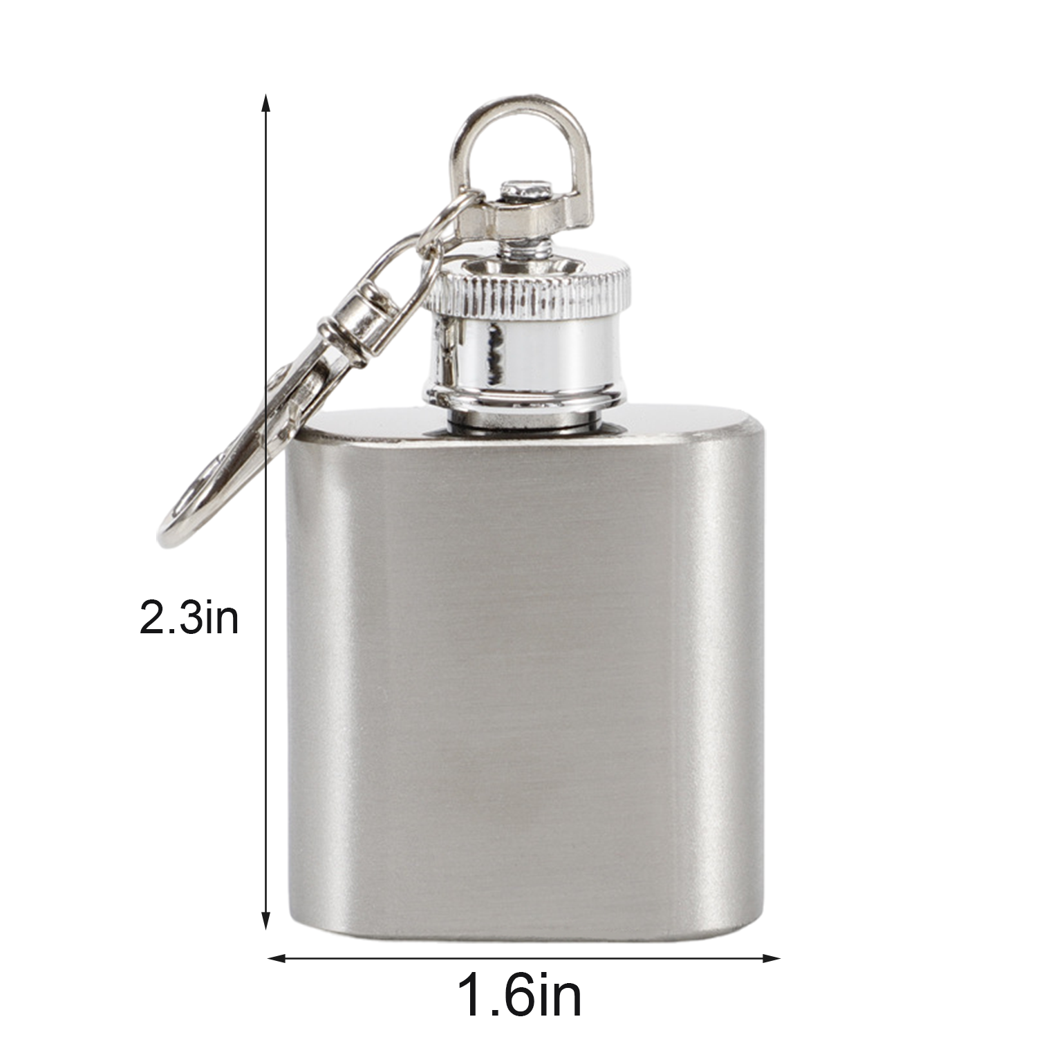 1oz Mini Stainless Steel Keychain Hip Flask 3