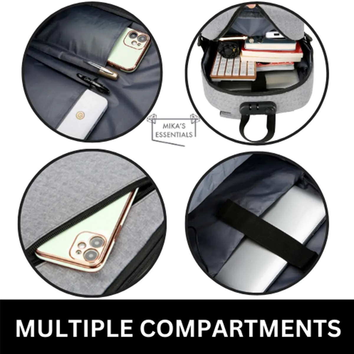Travel Laptop Anti Theft Backpack USB Charging Port Lock Bag 8