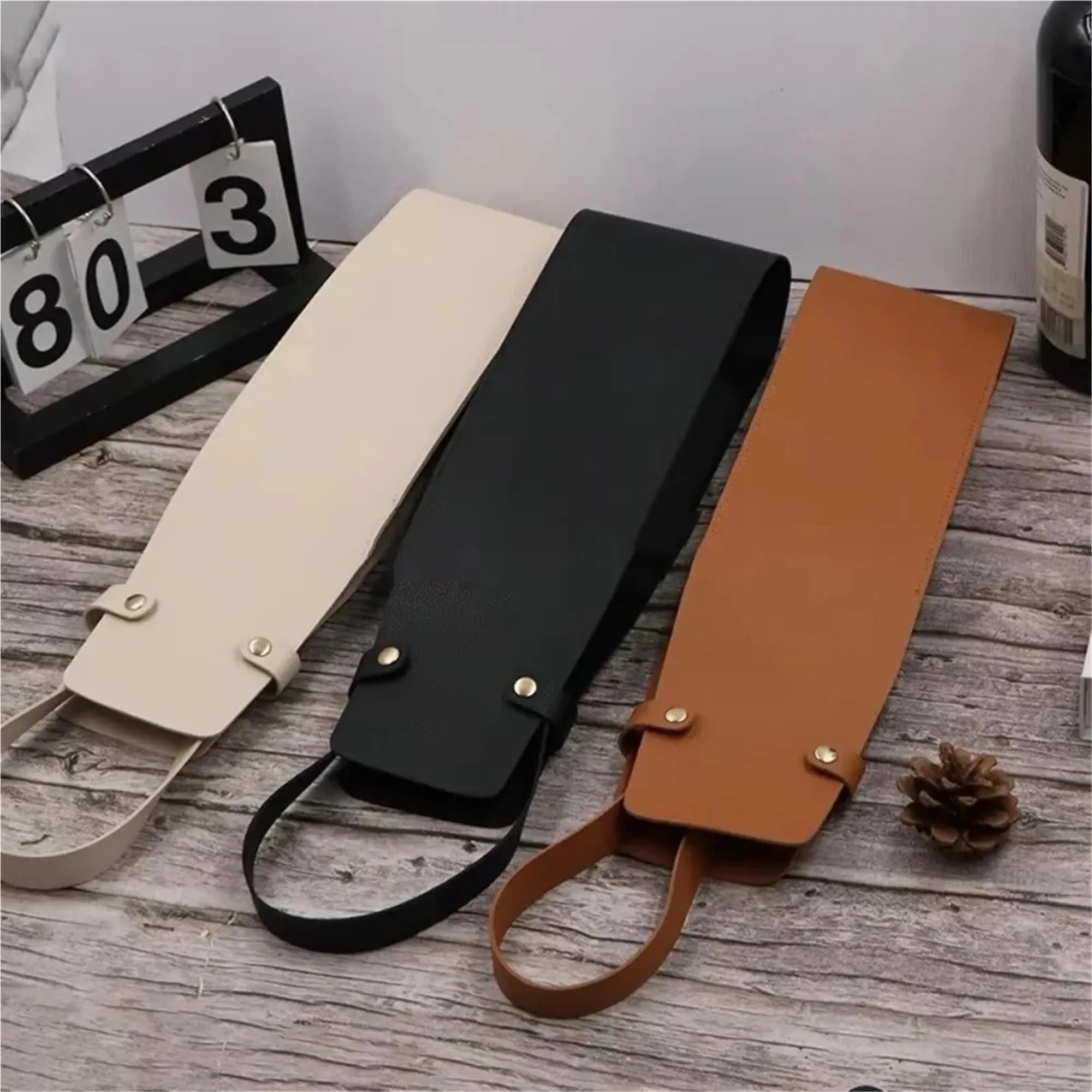 PU Leather Wine Bottle Carrier Bag 8