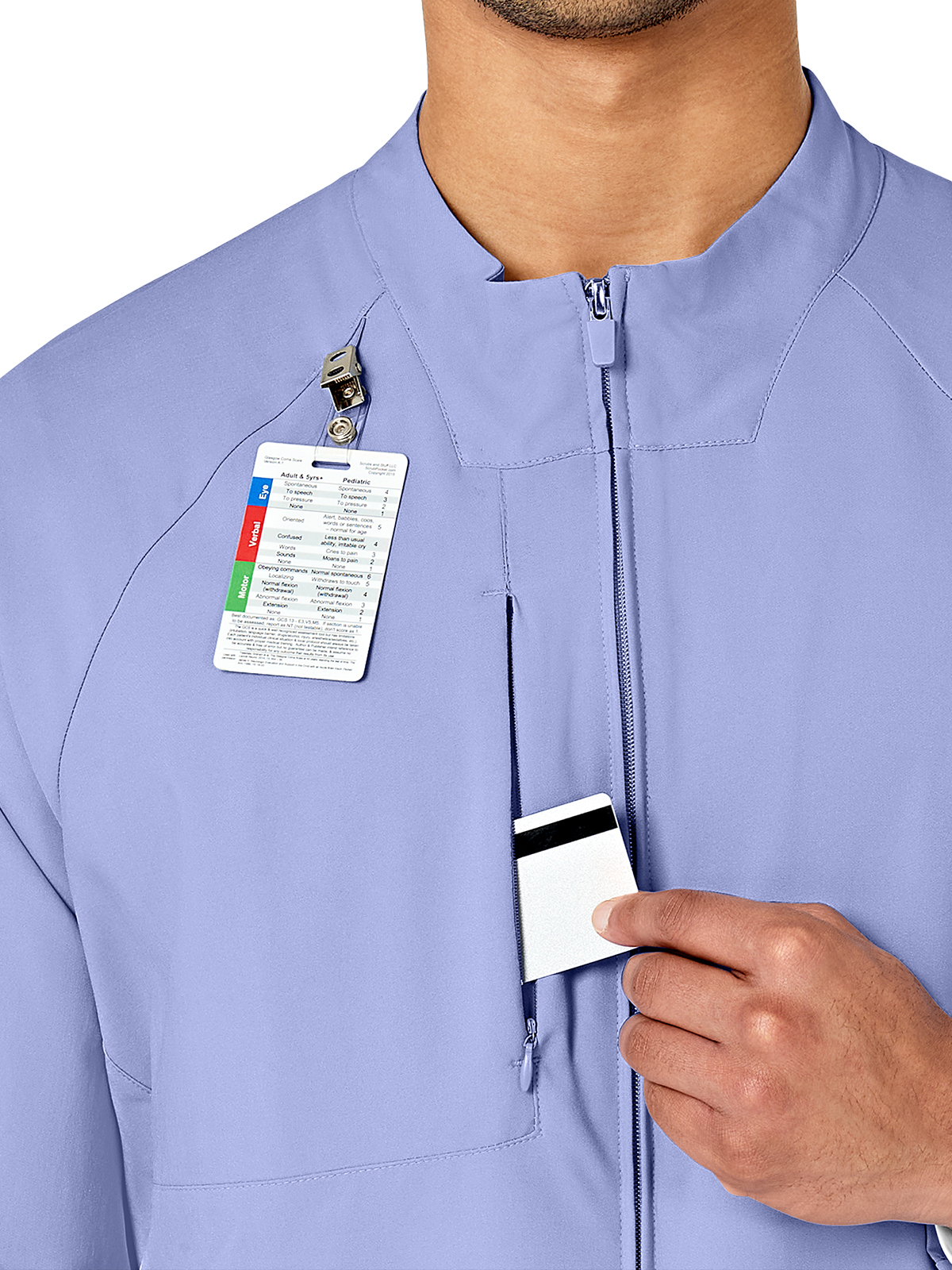 Wink - W123 - Men's Three-Pocket Zip-Front Warm-Up Jacket 5