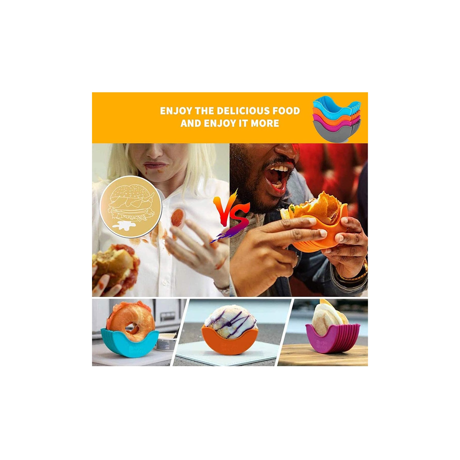Silicone Adjustable Hamburger Buns Burger Holder 2