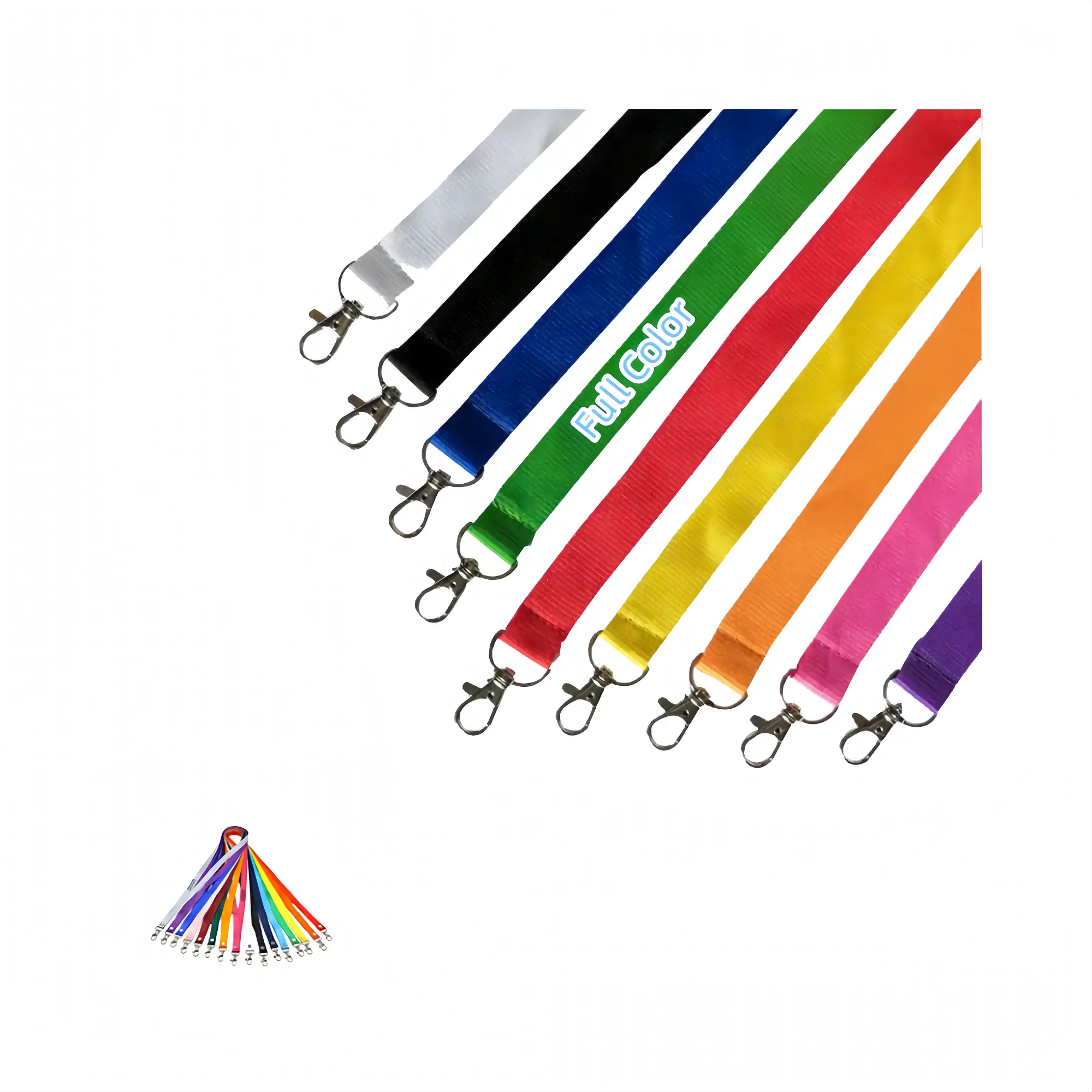 Full Color 3/4"  Polyester Detachable Buckle Lanyard 1