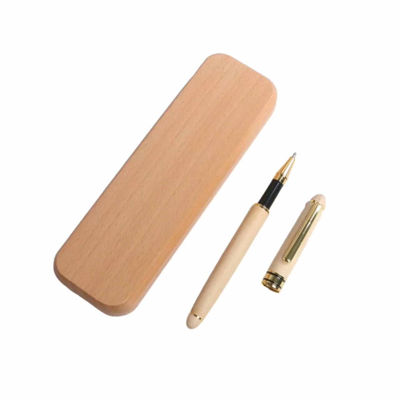 Maple Wood Pen Set - Custom Engraved Ballpoint Fountain Sign 2