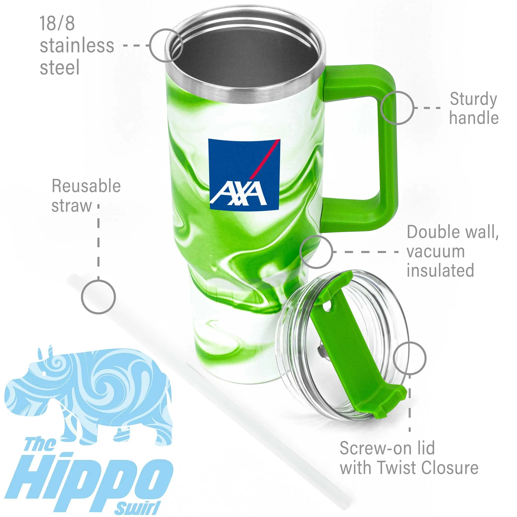 The Hippo Swirl Mug 40 oz. 12