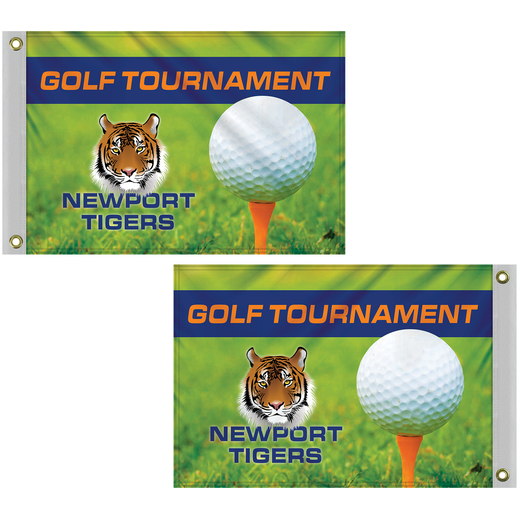 14" x 20" Custom Double Sided Knitted Polyester Golf Flag with Heading & Grommets 11