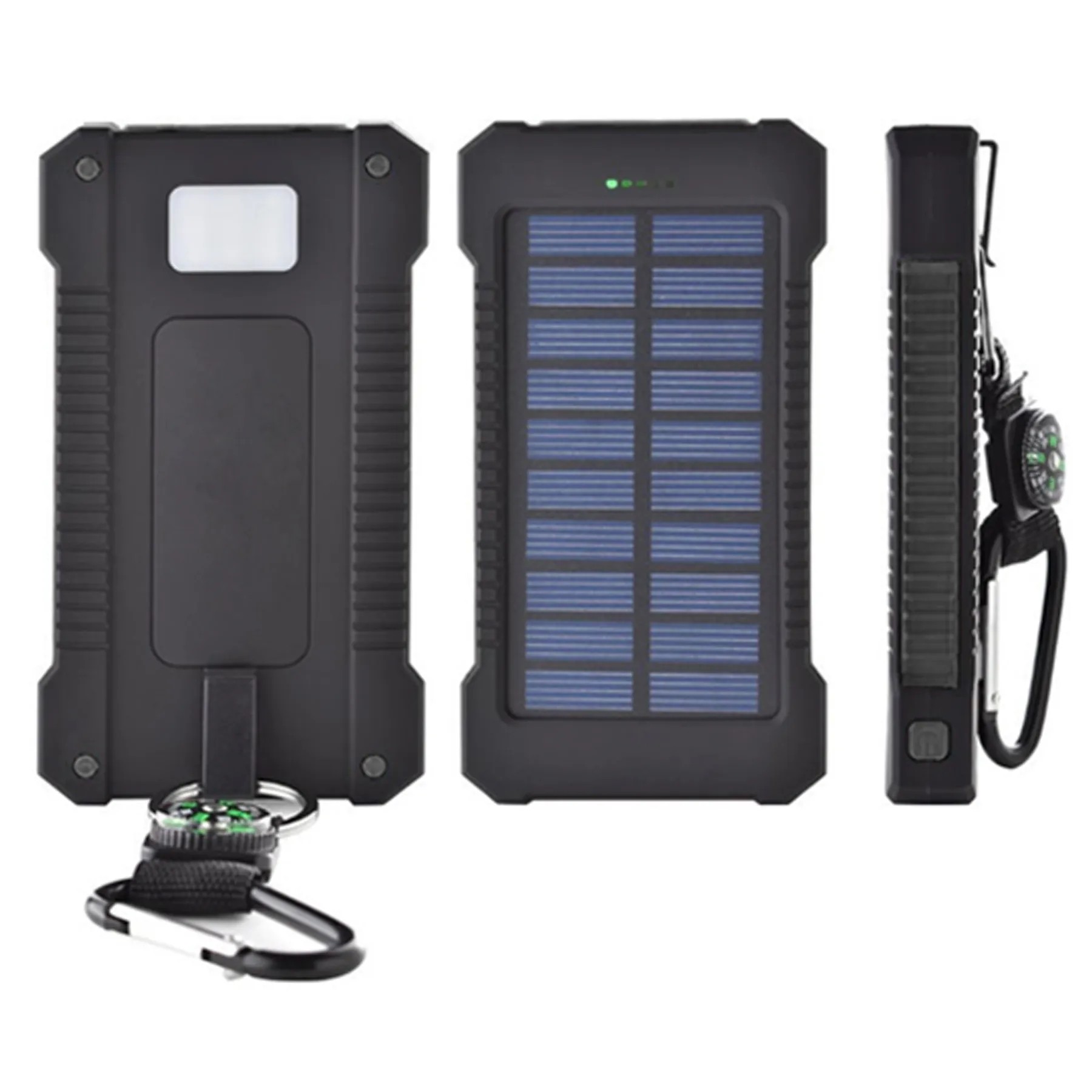 10000Mah Solar Power Bank Flashlight W/ Compass 4