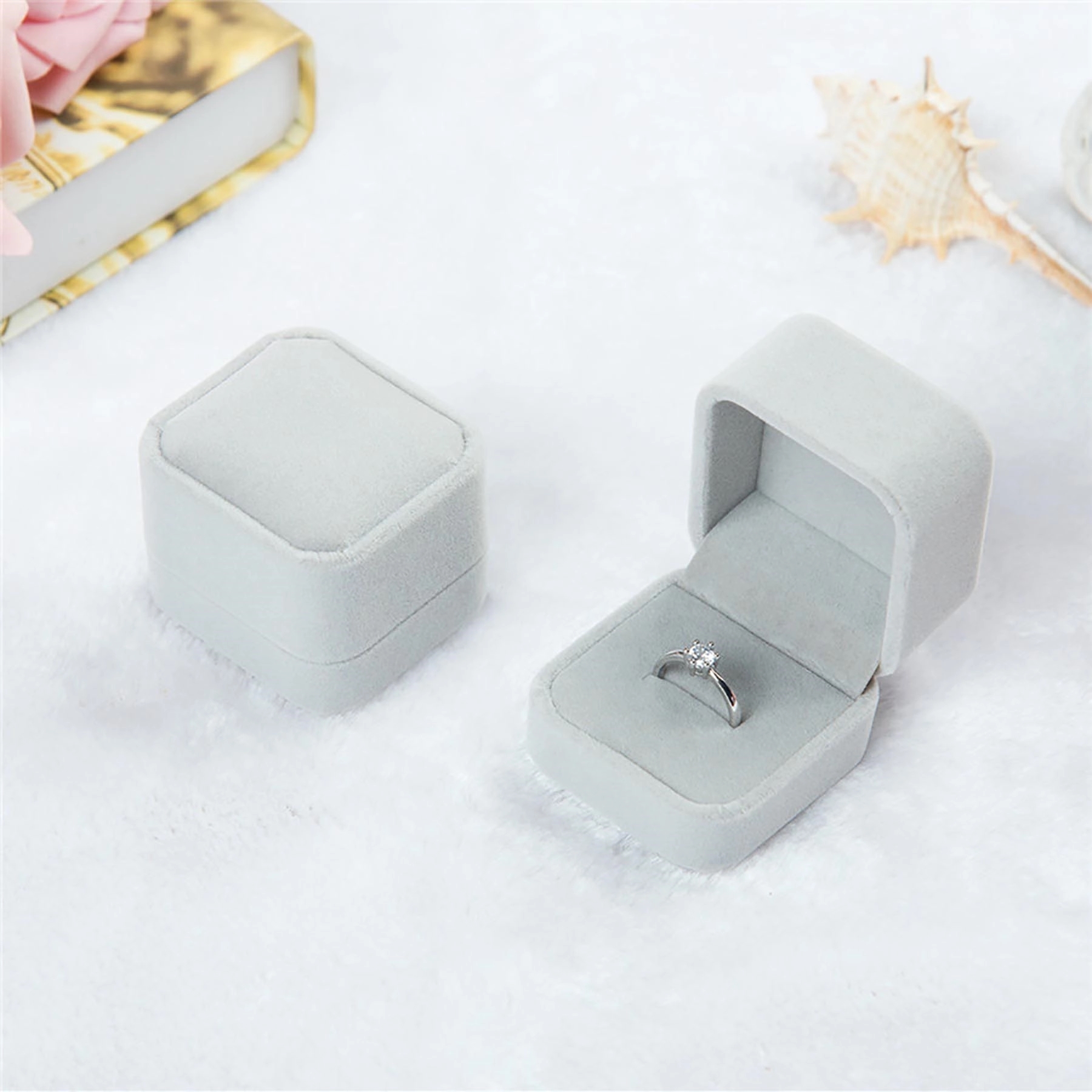 Velvet Ring Gift Boxes Jewelry Display 9