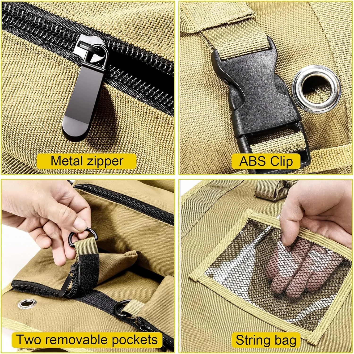 Roll Up Tool Bag Organizer with Removable Pouches 8