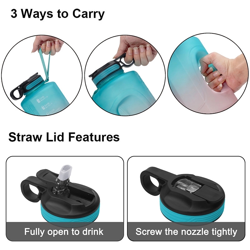 Custom 1 Gallon Water Bottle With Time Marker 5